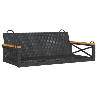 vidaXL - Schommelbank - Zwart - Poly rattan - 62 x 109 x 40 cm product