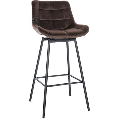 CLP Barkruk Weston zwart Frame - Fluweel - bruin product