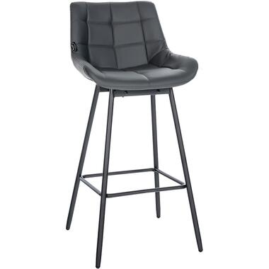 CLP Barkruk Weston zwart Frame - Kunstleer - grijs product