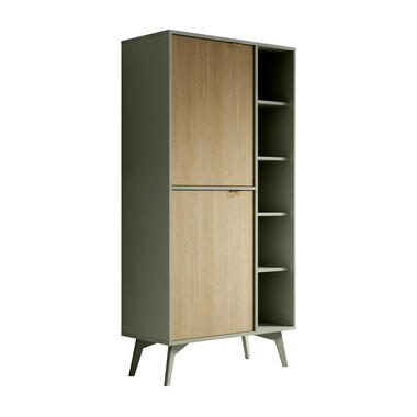 Meubella Boekenkast Essence - Groen - Licht eiken - 80 cm product