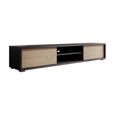 Meubella TV-Meubel Fortunato - Antraciet - Eiken - 180 cm - 2 deuren product