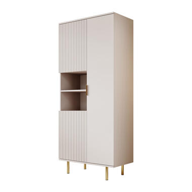 Meubella Vitrinekast Nicola - Beige - 80 cm product