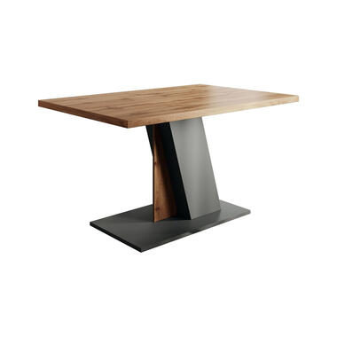 Meubella Eetkamertafel Brand - Eiken - Grijs - 138 cm product