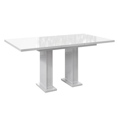 Meubella Eetkamertafel Glamour - Hoogglans wit - 160 cm - Uitschuifbaar product