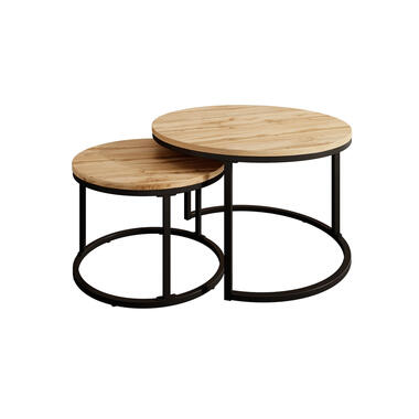 Meubella Salontafel Ovalo - Eiken - set van 2 product