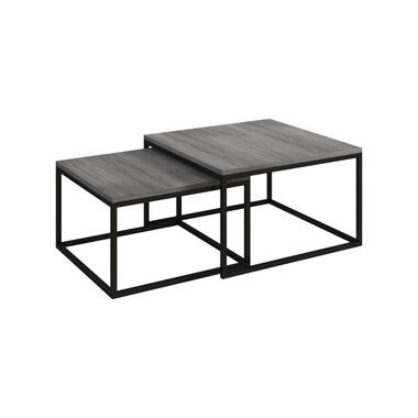 Meubella Salontafel Styler - Grijs - Eiken - 70 cm - set van 2 product