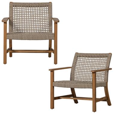 Exotan tuin fauteuil Copper - Teak - Naturel - 79x76x85 - Set van 2 product