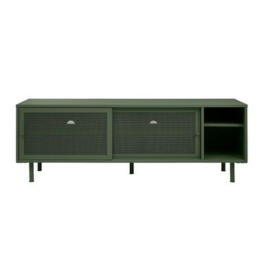 Tv-Meubel Metaal Groen - Schuifdeuren - 6-Vakken - 45x160x55cm - Veep - Giga product