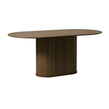 Eettafel Ovaal 180cm - Donkerbruin Eikenhout - Nola product