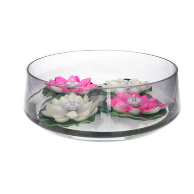 HBX Bloemenvaas laag model - transparant smoke glas - D32 x H11 cm product