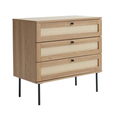 Dressoir Naturel Rotan - 3-Lades - 80x40x75cm - Pensacola product