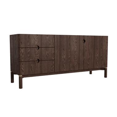 Dressoir Donkerbruin Eikenhout - 160x46x73cm - Arun product