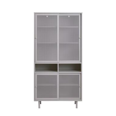 Wandkast Metaal Greige - Schuifdeuren - 2-Deuren - 90x40x180cm - Veep - Giga product