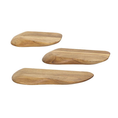 Hoyz Collection - Wandschap Organic 60cm - Massief Acacia Naturel - Set van 3 product