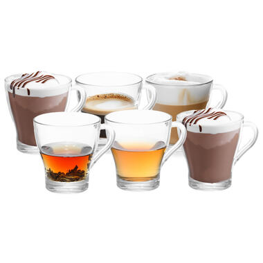 Vivalto Design Koffie/thee glazen - 6x stuks - glas - 280 ml product