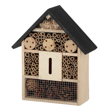 Esschert insectenhotel - hout - zwart/naturel - 24.5x9.5x29 cm product