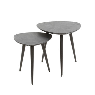 Fraaai - Connie salontafel set van 2 driehoek organisch - zwart/bruin product