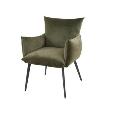 Hoyz Collection - Eetkamerfauteuil Lobby - Groen Velours product