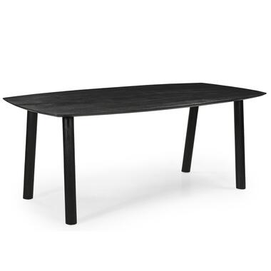 Eettafel Deens Ovaal 200cm - Zwart Mangohout - Leone product