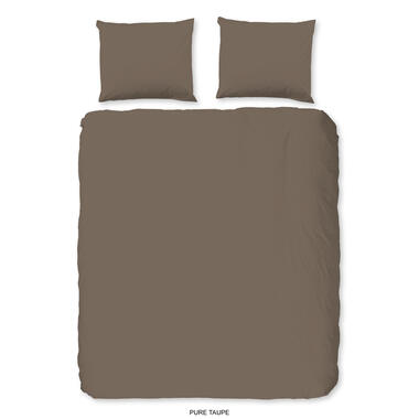 Pure Dekbedovertrek "uni dessin" - Taupe - (200x200/220 cm) - Microfiber product