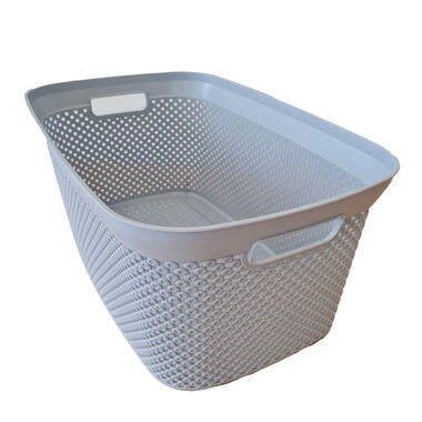 Wasmand licht grijs - 35 liter - 34 x 54 x 23 cm - kunststof product