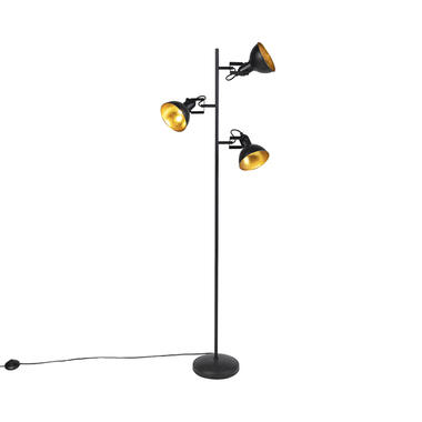 Qazqa vloerlampen tommy zwart e14 product