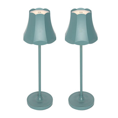 Qazqa tafellampen granny retro blauw geïntegreerde led product