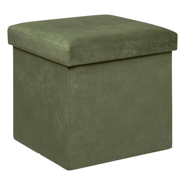 Atmosphera Storage Poef/hocker - Opvouwbaar - Dennengroen - 38x38 cm product