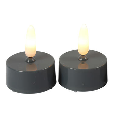 Countryfield LED waxinelichtjes - 2x stuks - grijs - warm wit product