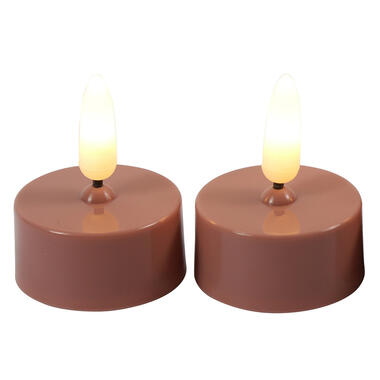 Countryfield LED waxinelichtjes - 2x stuks - roze - warm wit product