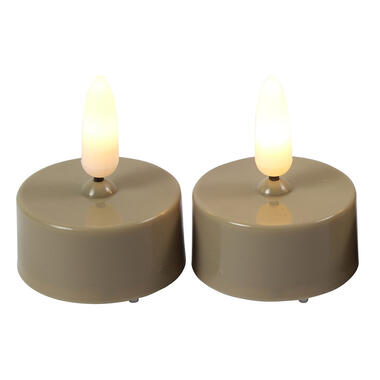 Countryfield LED waxinelichtjes - 2x stuks - beige - warm wit product