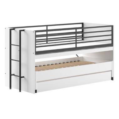 Vipack Halfhoogslaper Sam 90x200cm met 2 slaapplaatsen, bedlade en bureau - wit product