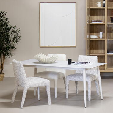 Keramische Eettafel Wit 180cm - 4-6 Personen - Rechte Poten product