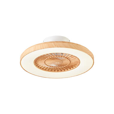 Qazqa plafondventilatoren climo crème geïntegreerde led product