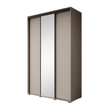 Meubella Kledingkast Delos 3 - Beige - 150 cm - Met spiegel product