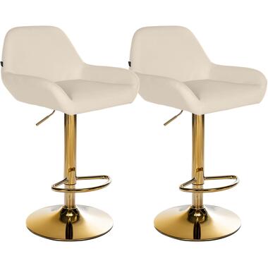 CLP Set van 2 Barkruk Braga goud Frame - Kunstleer - creme product