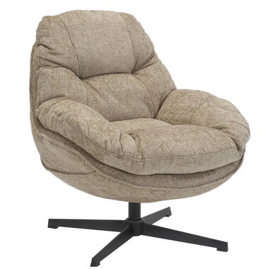 Draaifauteuil Beige - Zithoogte 50cm - Fauteuil Leonne product