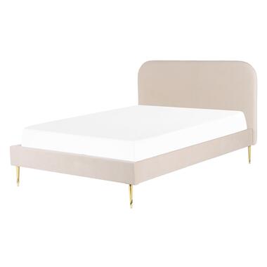 FLAYAT - Tweepersoonsbed - Beige - 140 x 200 cm - Fluweel product