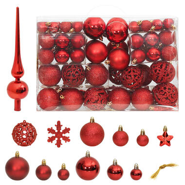 vidaXL 111-delige Kerstballenset polystyreen rood product