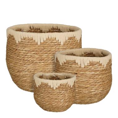 Mica Decorations Jorck Plantenmandenset - H24 x Ø26 cm - Beige product