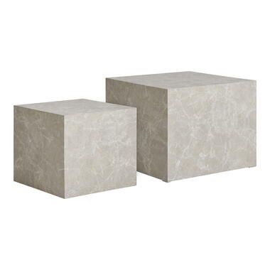 Salontafel Beige Marmerlook - Set Van 2 - Prague product