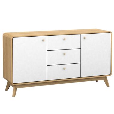 Cassie - Dressoir met 2 deuren & 3 lades in eiken look / wit product