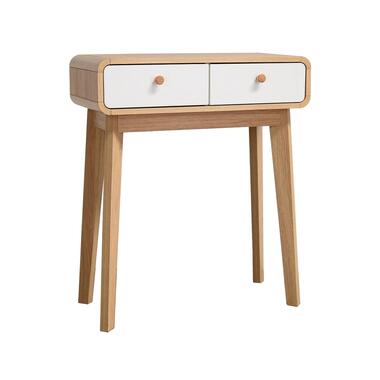 Cassie - Consoletafel met 2 laden in eikenlook / wit product