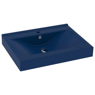 vidaXL Wastafel met kraangat 60x46 cm keramiek mat donkerblauw product