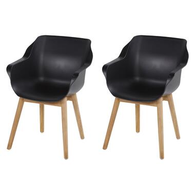 Set van 2- Hartman Sophie Studio diningstoel- Carbon Black- Teak poot product