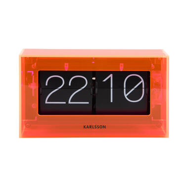 Karlsson - Tafelklok Boxed Flip - Neon oranje product