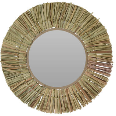 Home & Styling Wandspiegel Raffia - frame kleur naturel - Dia 40 cm product