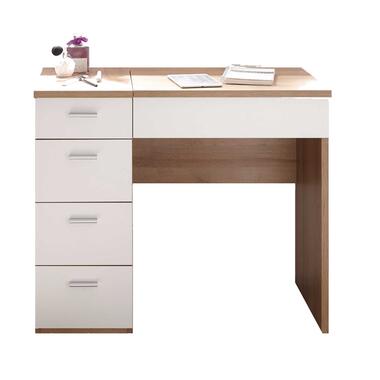 Emob Make-uptafel Loïs 90cm 1 deur & 4 lades - lichte eikdecor/wit product