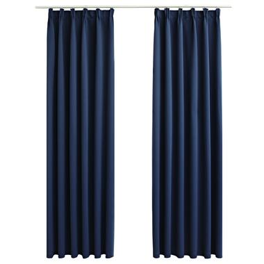 vidaXL Gordijnen verduisterend met haken 2 st 140x225 cm blauw product