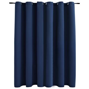 vidaXL Gordijn verduisterend met metalen ringen 290x245 cm blauw product